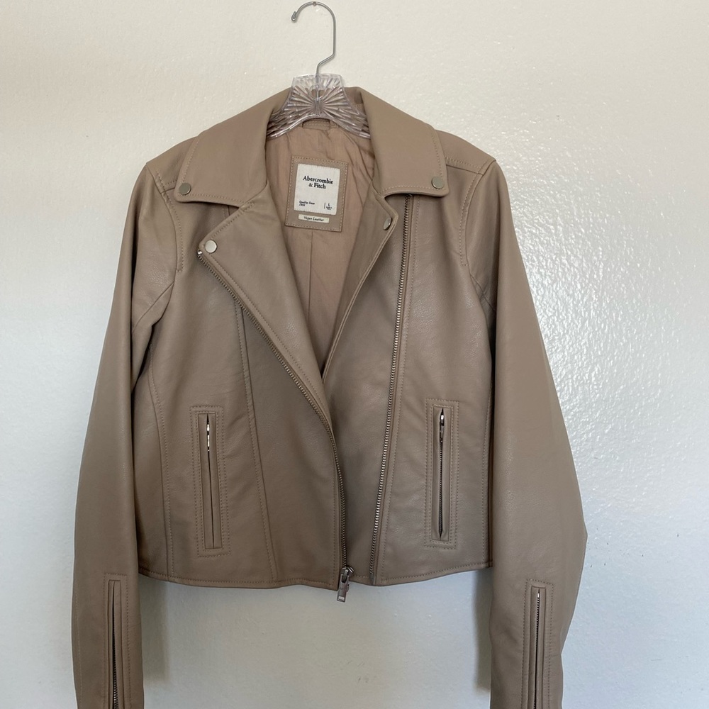 Cream Leather Jacket